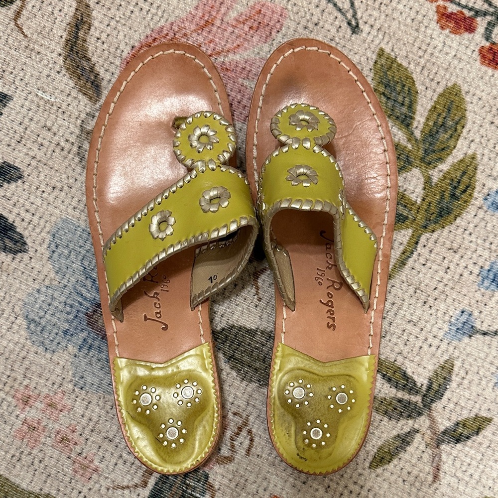 Jack Rogers Women's Lime Green Slide Sandals